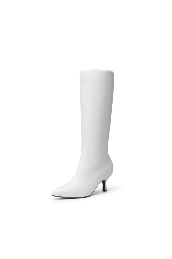 Women Sexy Pointed-Toe Knee-High Kitten-Heel Tall Fashion Boots