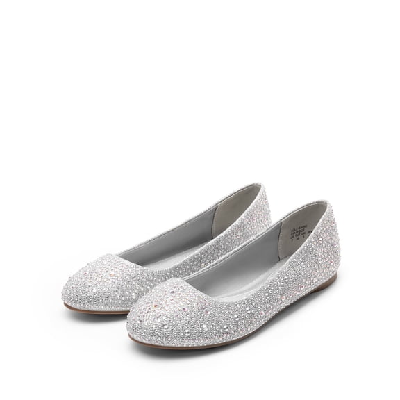 DREAM PAIRS Women Special Occasion Flats Sparkly Womens Rhinestone Dress Shoes SILVER Size 8