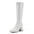 thumbnail image 1 of BURUDANI Women Square-Toe Chunky Knee-High Gogo Boots Wide-Calf Fit, 1 of 6
