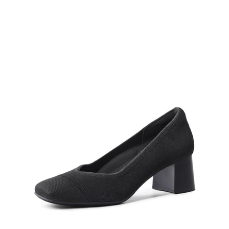 BURUDANI Women Water-Resistant Block Heel Pump With Arch Support