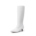 thumbnail image 1 of BURUDANI Women Wide-Calf Knee-High Boots Kitten Heel, Square Toe, Fashion Long Boots, 1 of 8