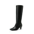 thumbnail image 1 of BURUDANI Women Wide-Calf Knee-High Boots Kitten Heel, Square Toe, Fashion Long Boots, 1 of 8