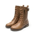thumbnail image 1 of BURUDANI Women's Ankle Bootie Winter Lace up Mid Calf Military Combat Boots, 1 of 6