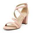 thumbnail image 1 of BURUDANI Women’s Ankle Strap Dress Pump Low Chunky Heel Sandals, 1 of 10