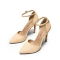 thumbnail image 1 of BURUDANI Women's Ankle Strap High Heel Pointed Toe Stilettos Wedding Dress Pumps Shoes, 1 of 7