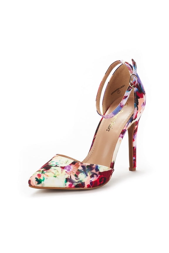 Women's Ankle Strap High Heel Pointed Toe Stilettos Wedding Dress Pumps Shoes