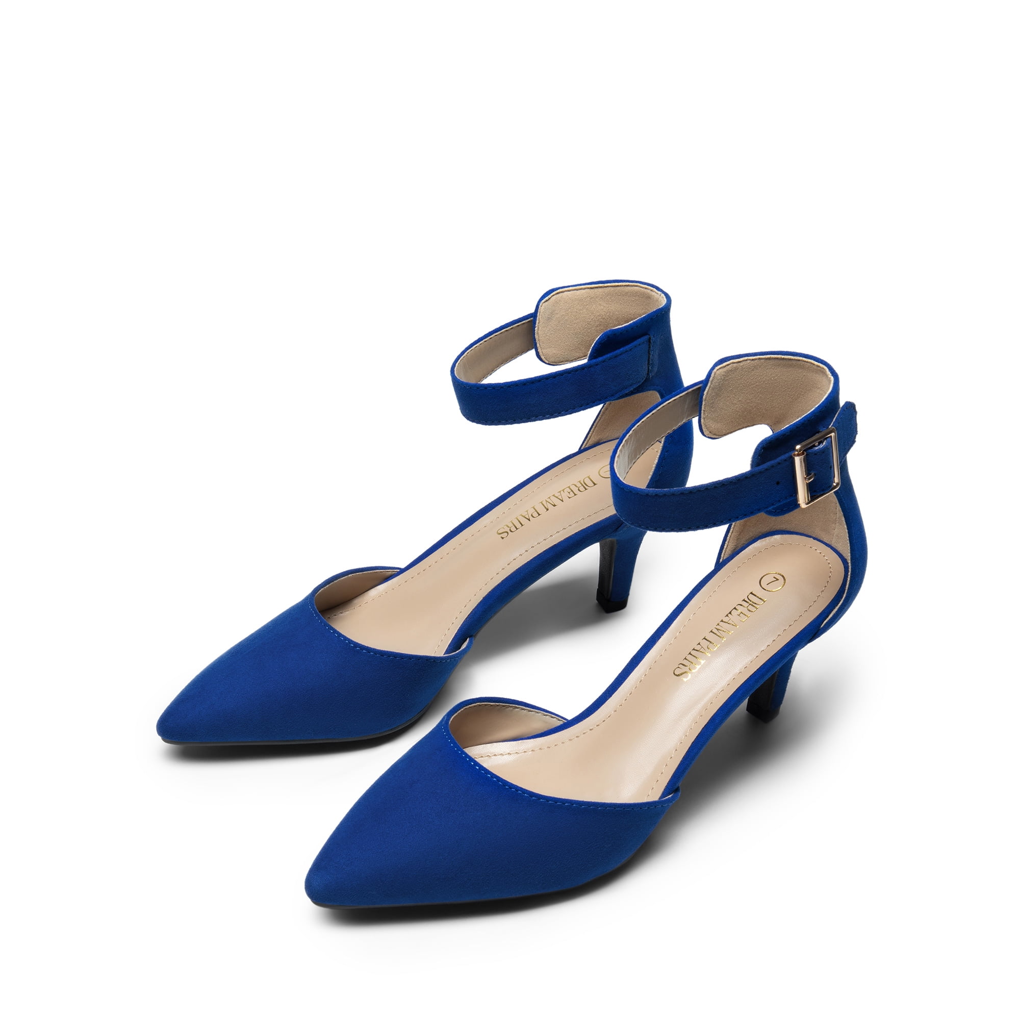 BURUDANI Women's Ankle Strap Pump Dress Shoes Fashion Low Heel