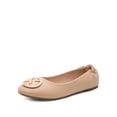 thumbnail image 1 of BURUDANI Women's Slip-On Ballet Flats with Gold Medallion Accent, 1 of 7