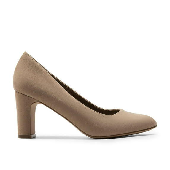 BURUDANI Women's Block Heels Closed Toe High Chunky Rounded Toe Pumps Comfortable Slip On Work Shoes