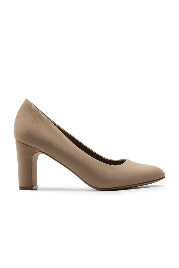 Women's Block Heels Closed Toe High Chunky Rounded Toe Pumps Comfortable Slip On Work Shoes