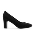 thumbnail image 1 of BURUDANI Women's Block Heels Closed Toe High Chunky Rounded Toe Pumps Comfortable Slip On Work Shoes, 1 of 6