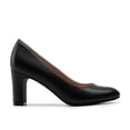 thumbnail image 1 of BURUDANI Women's Block Heels Closed Toe High Chunky Rounded Toe Pumps Comfortable Slip On Work Shoes, 1 of 6