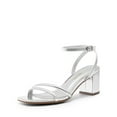 thumbnail image 1 of BURUDANI Women's Chunky Block Strappy Heels Square Open Toe Ankle Strap Comfortable Wedding Party Dressy Low Heeled Sandals Shoes, 1 of 5