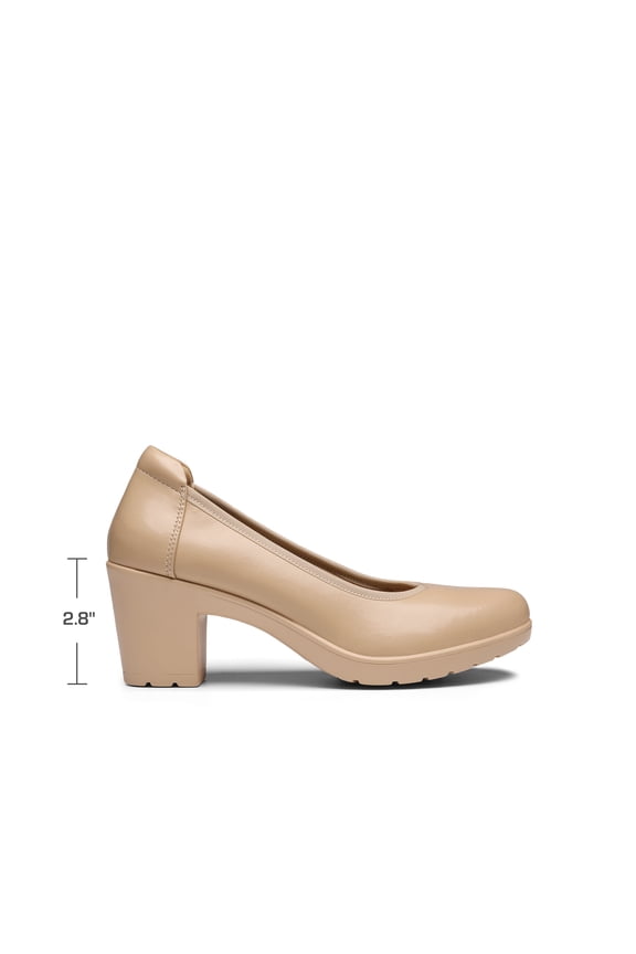 Women's Chunky Closed Toe Low Block Heels Work Pumps Comfortable Round Toe Dress Wedding Shoes WIDE SHOES