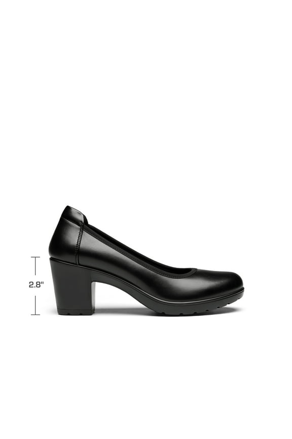 Women's Chunky Closed Toe Low Block Heels Work Pumps Comfortable Round Toe Dress Wedding Shoes WIDE SHOES