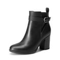 thumbnail image 1 of BURUDANI Women’s Chunky High-Heel Ankle Boots Round Toe, Fall Short Booties, 1 of 6