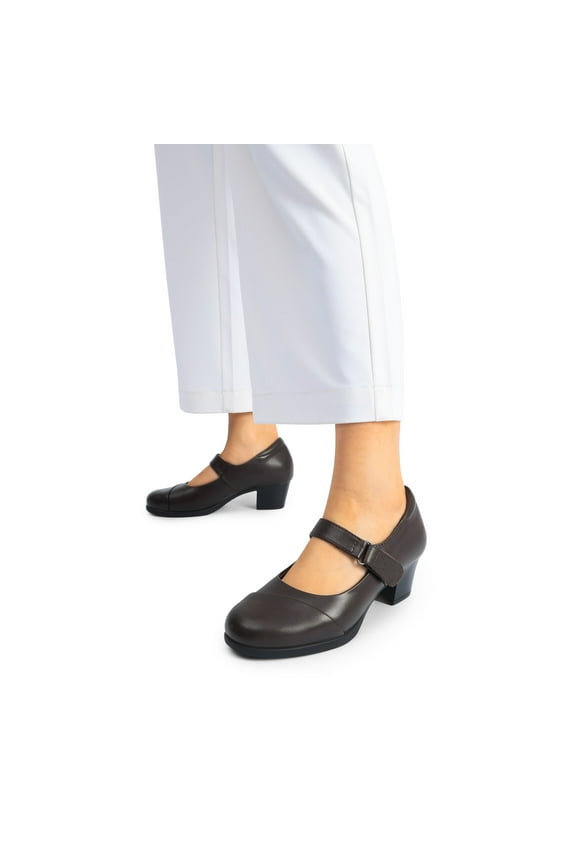 Women's Chunky Low Block Closed Toe Heels Mary Janes Pumps Comfortable Round Toe Dress Work Wedding Shoes