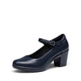 thumbnail image 1 of BURUDANI Women's Chunky Low Block Heels Mary Jane Closed Toe Work Pumps Comfortable Round Toe Dress Wedding Shoes Wide Shoes, 1 of 8
