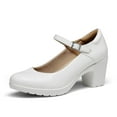 thumbnail image 1 of BURUDANI Women's Chunky Low Block Heels Mary Jane Closed Toe Work Pumps Comfortable Round Toe Dress Wedding Shoes Wide Shoes, 1 of 8