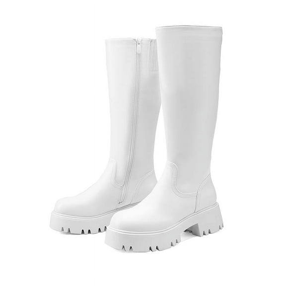 BURUDANI Women's Chunky Platform Knee-High Boots