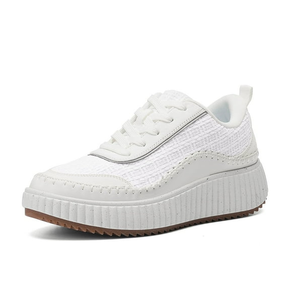 BURUDANI Women’s Chunky Platform Sneakers Tweed Casual Fashion Comfort Shoes