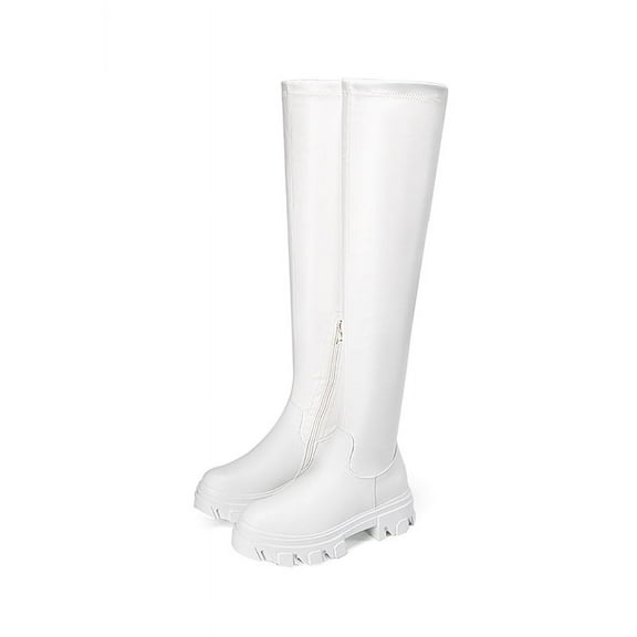 BURUDANI Women's Chunky Sole Over-The-Knee Boots