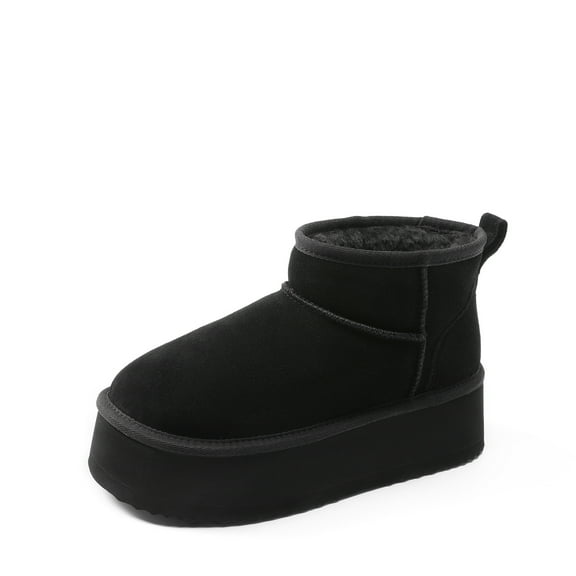 BURUDANI Women’s Chunky Sole Snow Boots Warm Faux Fur Lined Winter Boots