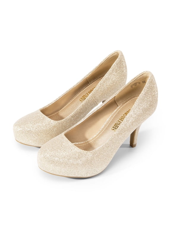 Women's Classic Elegant Versatile Low Stiletto Heel Dress Platform Pumps Shoes