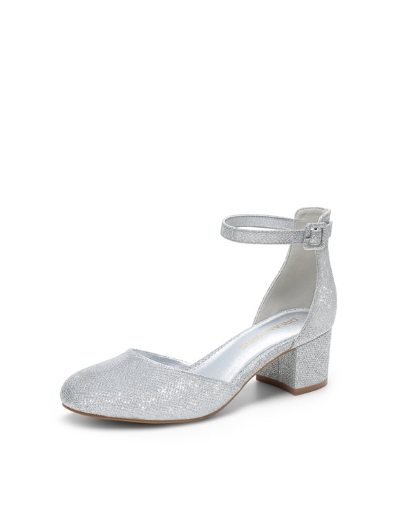 Women's Closed Round Toe Low Block Heels Ankle Strap Chunky Heel Pumps Dress Wedding Office Party Shoes