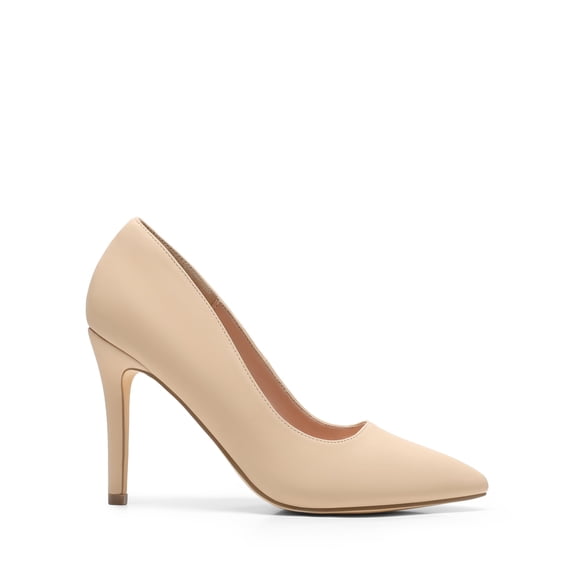 BURUDANI Women's Closed Toe High Heels Dress Pointed Toe Wedding Pump Shoes Wide