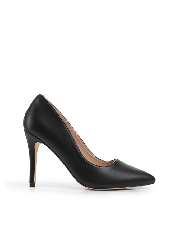 Women's Closed Toe High Heels Dress Pointed Toe Wedding Pump Shoes Wide