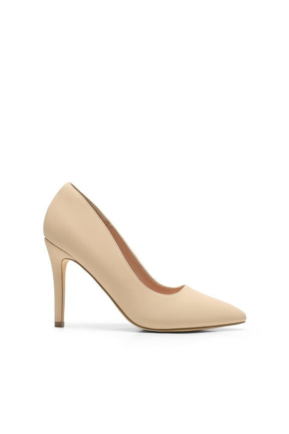 Women's Closed Toe High Heels Dress Pointed Toe Wedding Pump Shoes Wide