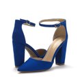 thumbnail image 1 of BURUDANI Women's Coco High Heels Chunky Block Pumps Pointed Closed Toe Ankle Strap Dress Shoes, 1 of 7