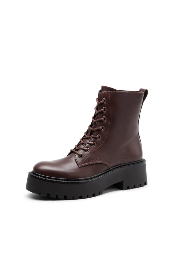 Women’s Combat Ankle Boots Lace-Up Platform Lug Sole Booties