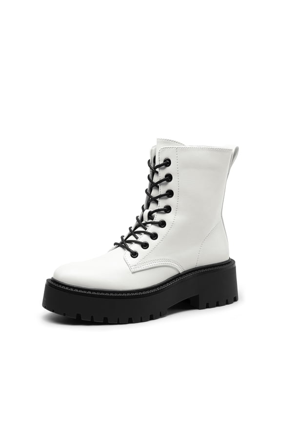 Women’s Combat Ankle Boots Lace-Up Platform Lug Sole Booties