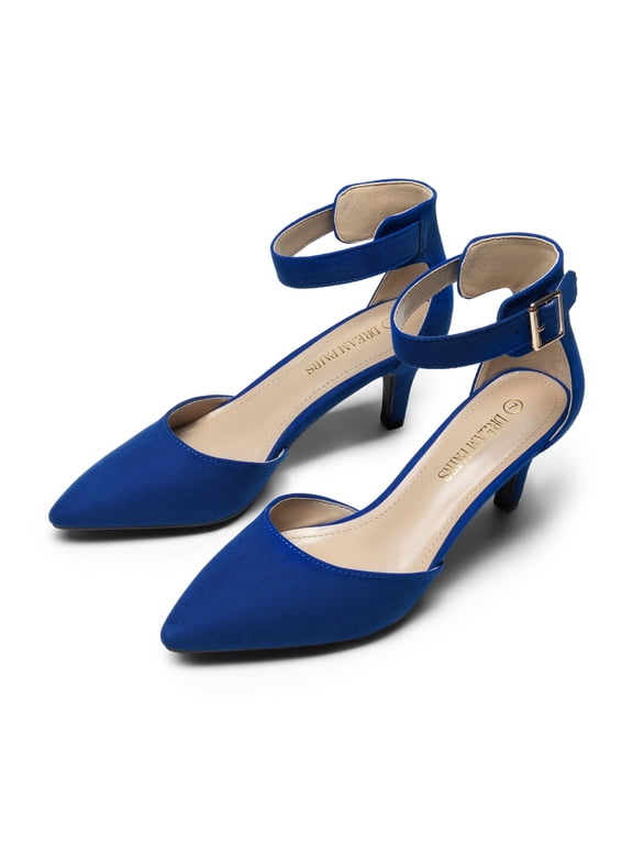 Kitten Heel Low Heel for Women Closed Pointed Toe Pumps Wedding Party Sexy Dress Shoes