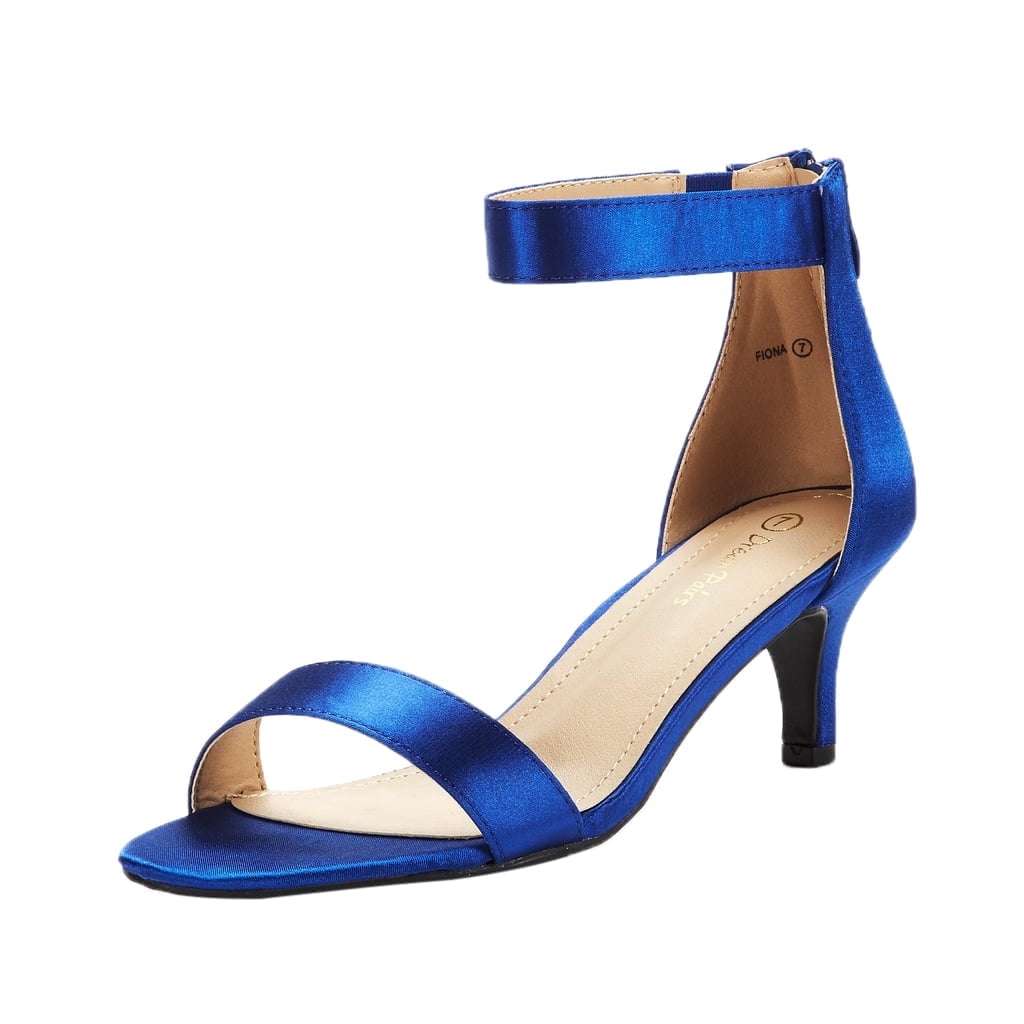 blue dress sandals low heel Amazon.com | Aachcol Women Pumps Peep Open Toe Ankle Strap Slingback Kitten Low Heel Dress Shoes Sandals Satin Office Wedding Shopping Sky Blue 1.5 Inch 12.5 US