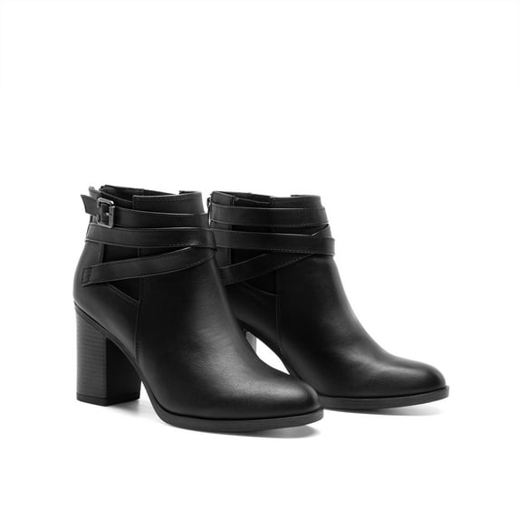 BURUDANI Women's Fashion Chunky Heel Ankle Boots Work Ankle Booties