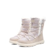 BURUDANI Women's Faux Lace-Up Winter Snow Boots