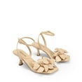 thumbnail image 1 of BURUDANI Women's Heels Square Toe Slingback Low Kitten Heels Sandals Flower Wedding, 1 of 5