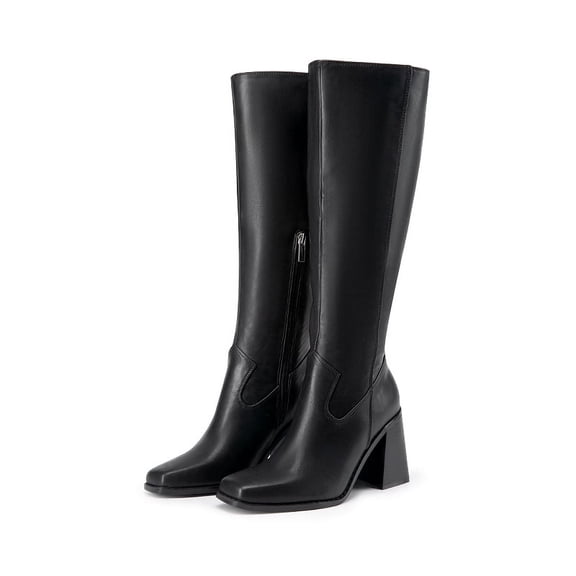 BURUDANI Women's High Block Heel Knee-High Boots
