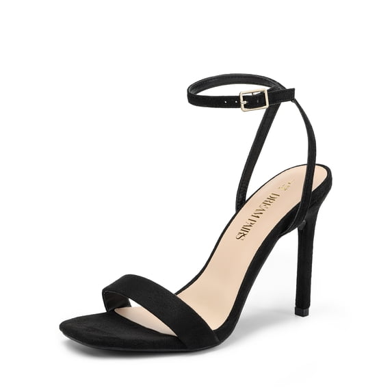 BURUDANI Women’s High Stilettos Open Square Toe Ankle Strap Heels Sexy Comfort Strappy Dress Shoes Wedding Bridal Pumps Sandals