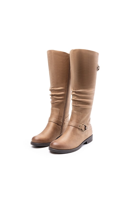 Women's Knee High Fashion Tall Moto Buckle Boots