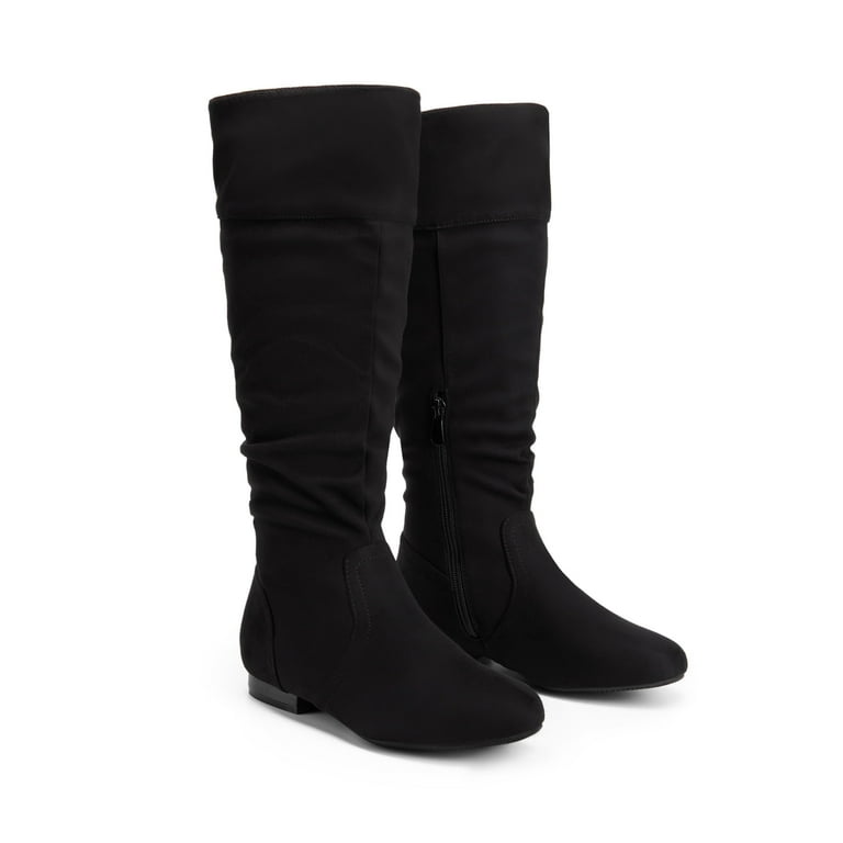 BURUDANI Women s Knee High Pull On Riding Boots Wide Calf Available