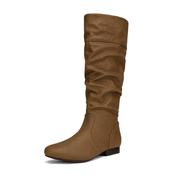 DREAM PAIRS Women's Knee High Pull On Fall Weather Winter Riding Boots