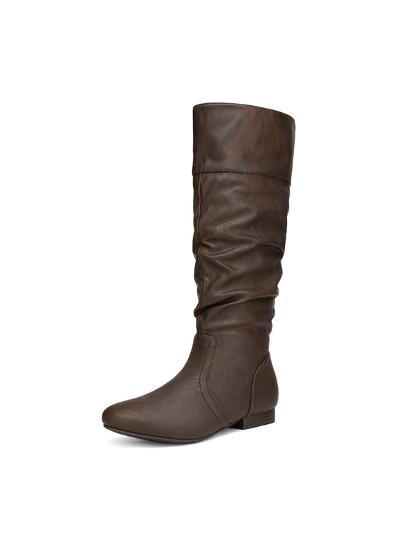 Women's Knee High Pull On Fall Weather Winter Riding Boots