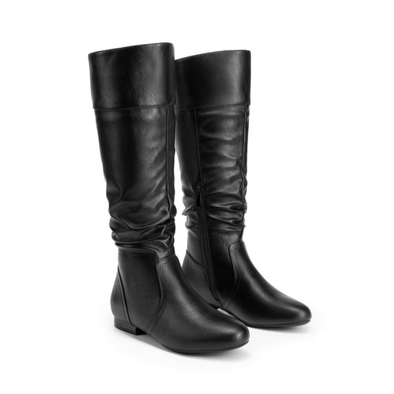BURUDANI Women's Knee High Pull On Riding Boots, Wide Calf Available