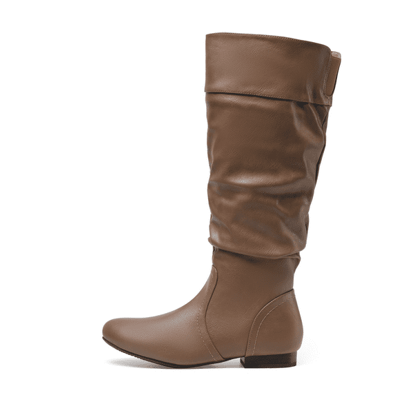 BURUDANI Women's Knee High Pull On Riding Boots, Wide Calf Available