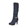 thumbnail image 1 of BURUDANI Women's Knee-High Stiletto Platform Pointed-Toe Boots, 1 of 5