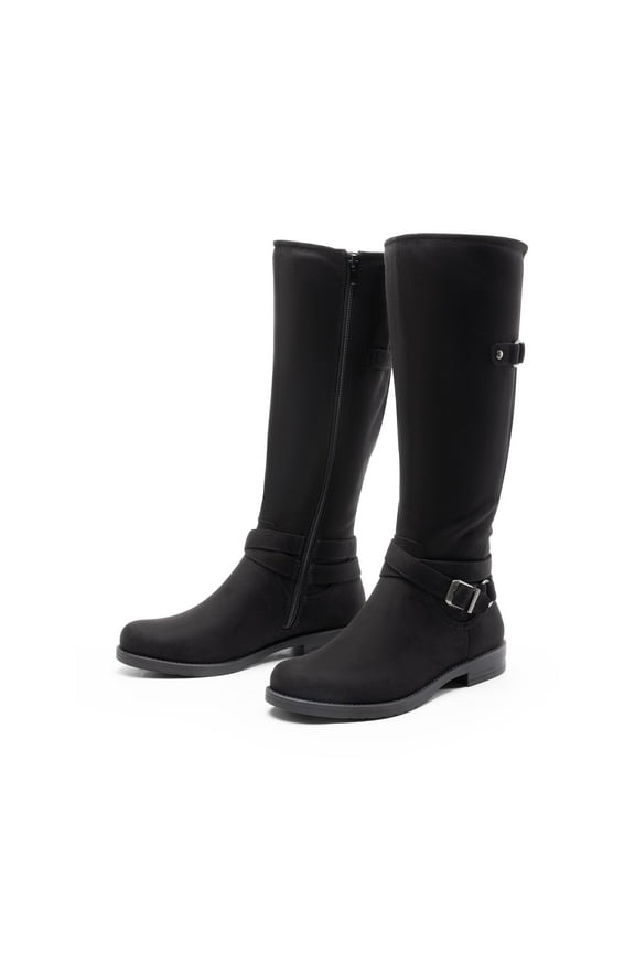 Women’s Knee High Tall Moto Buckle Boots